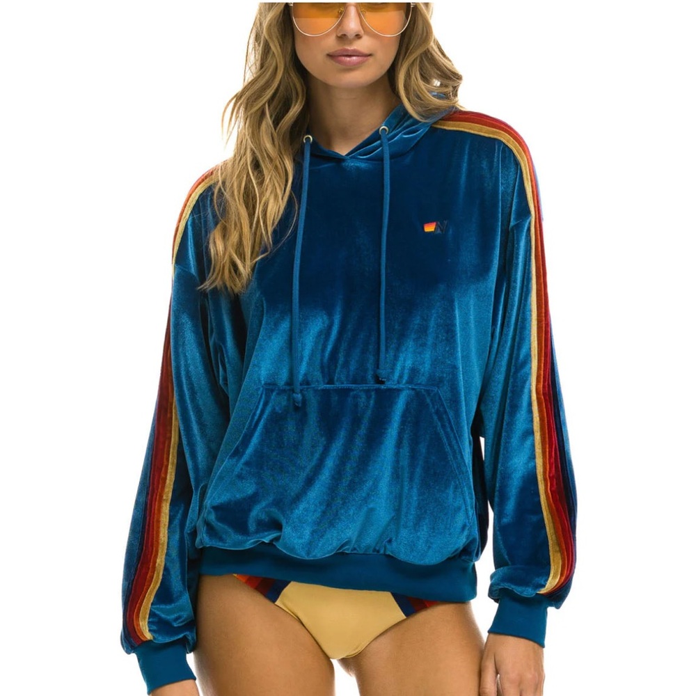 Aviator Nation Velour Hoodie Size Small